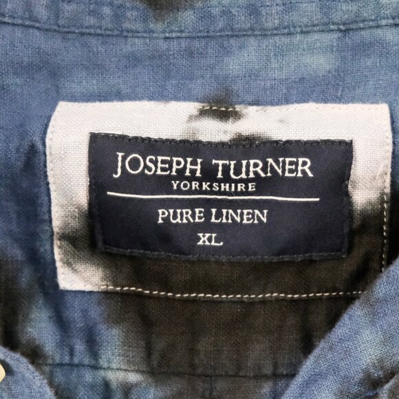 Joseph Turner Yorkshire Shirt Men's Casual Safary Sz. XL Linen Tie Dye Custom - Picture 3 of 6